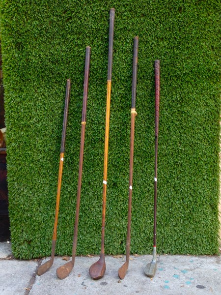 5 vintage golf clubs