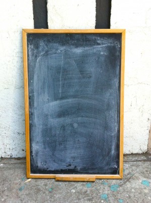 chalkboard with wooden frame