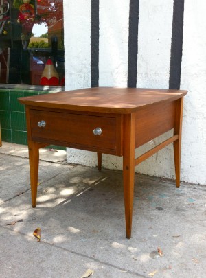 mid century end table with drawer