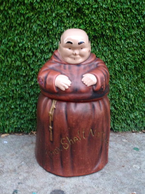 vintage portly monk cookie jar