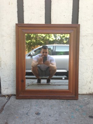 mirror with wooden frame