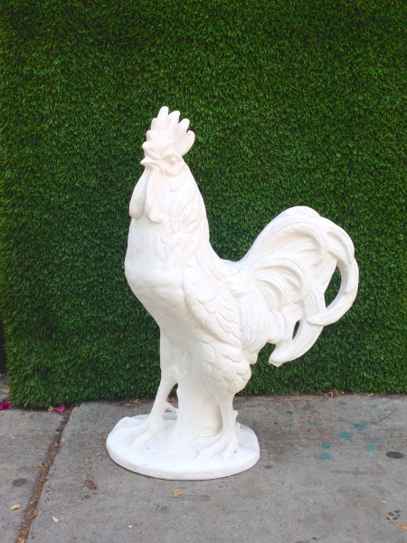 big white ceramic rooster