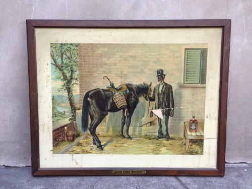 original vintage green river whiskey artwork