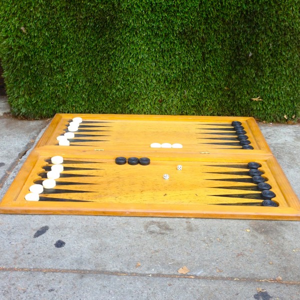 large vintage backgammon set