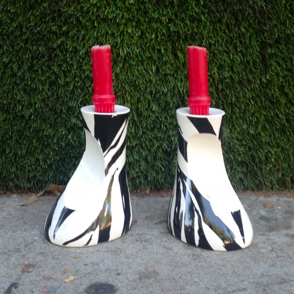 zebra feet candleholders