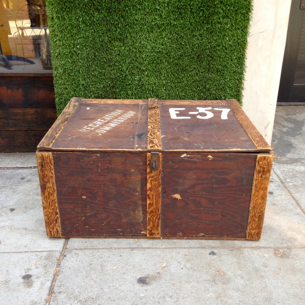 vintage wooden trunk