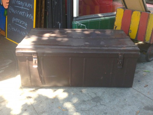 vintage metal trunk