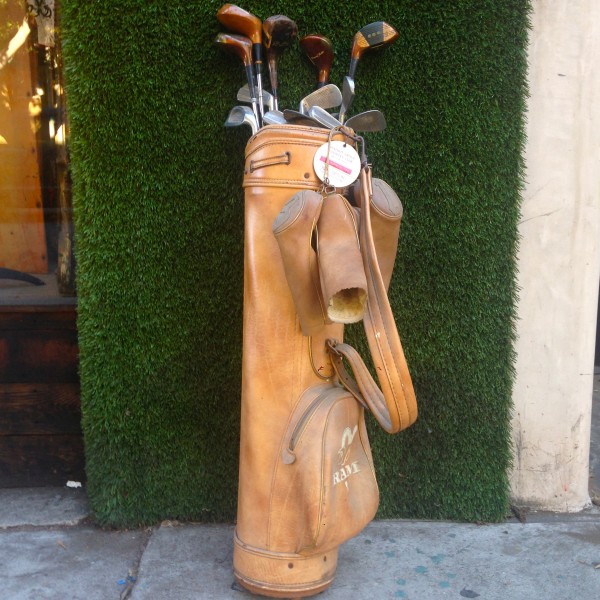 vintage golf clubs with bag