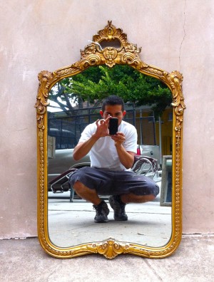 vintage gold ornate mirror