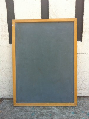 chalkboard on wooden frame