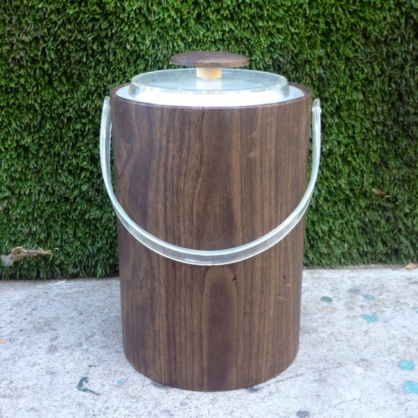 retro wooden ice bucket