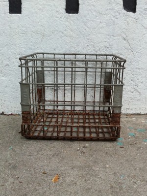 vintage iron crate