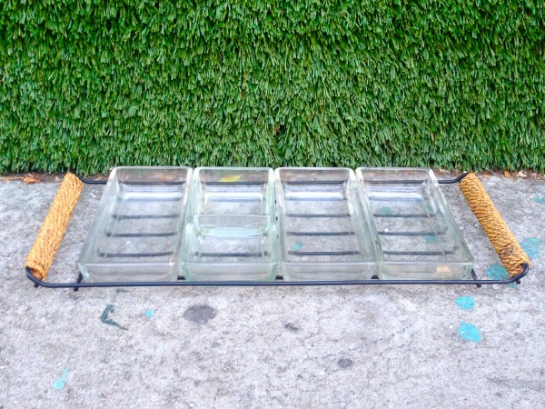 tray with glass separate containers