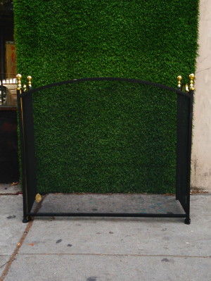 black & gold fire place screen