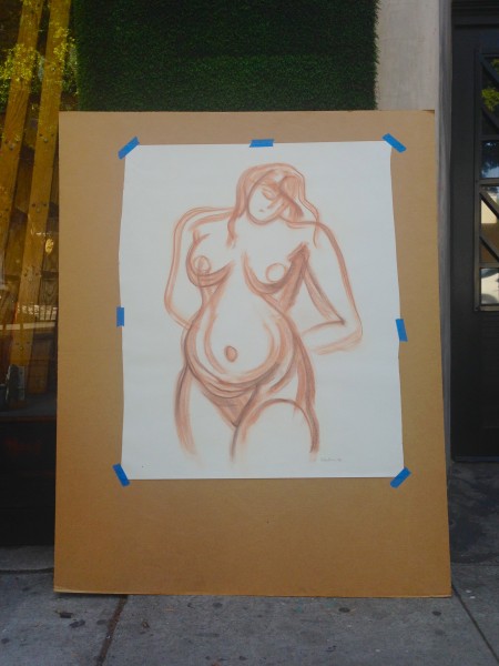 large drawing of naked woman