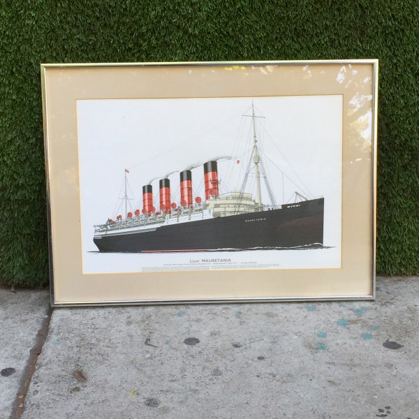 framed vintage ship picture