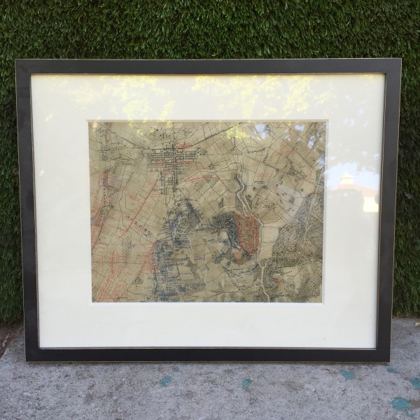 framed vintage gettysburg map
