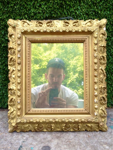 small vintage gold mirror