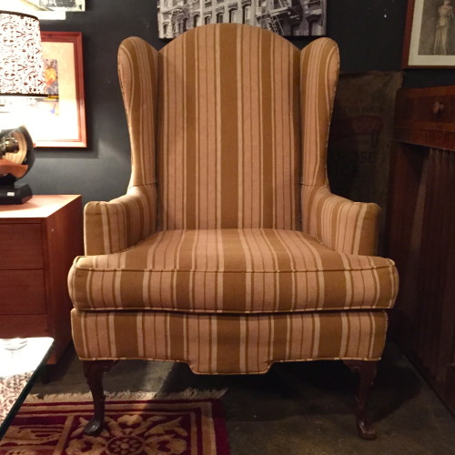vintage striped highback chair