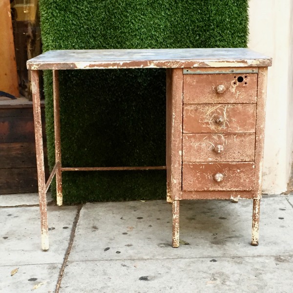 vintage 4 drawer metal desk