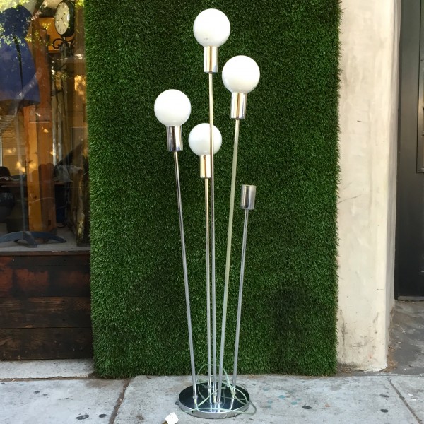 chrome floor lamp with 5 lights