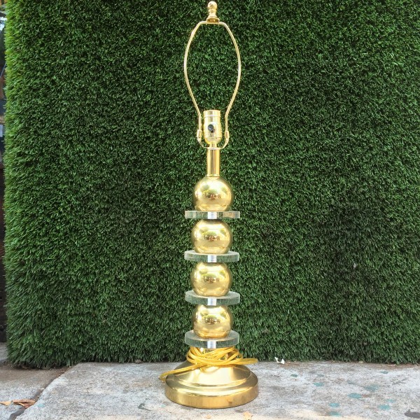 vintage brass & lucite table lamp