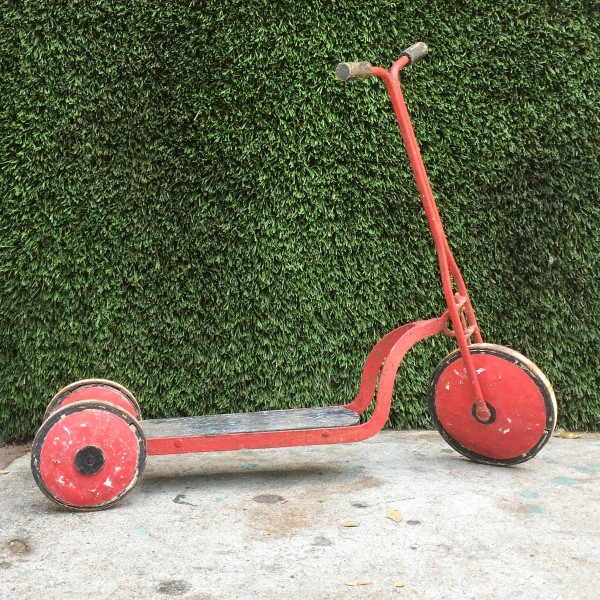 mini red vintage scooter prop
