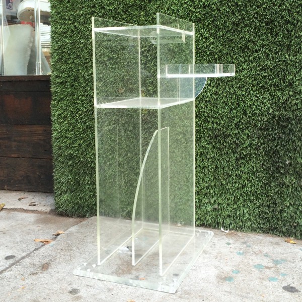vintage lucite magazine / telephone stand