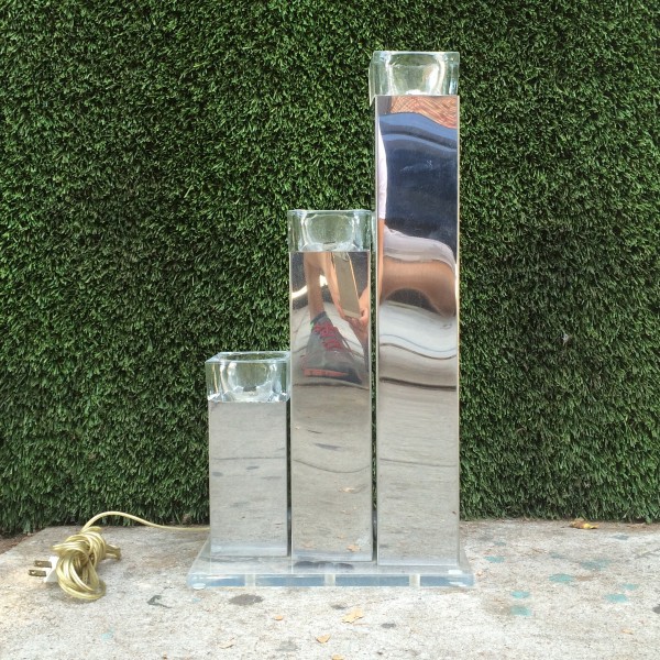 chrome & lucite table lamp