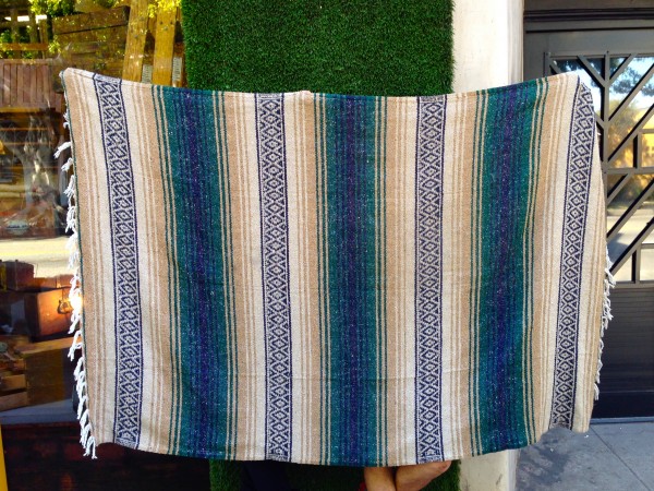 mexican green and blue throw