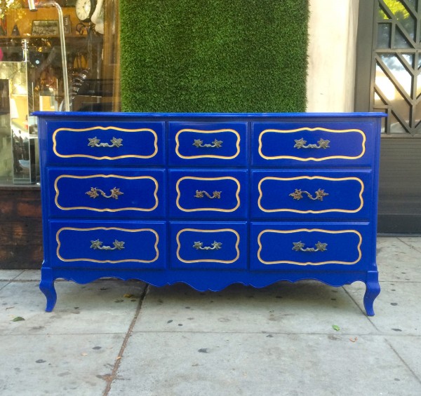 blue & gold regency dresser