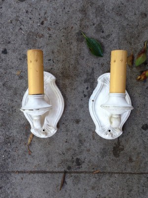 vintage white sconces