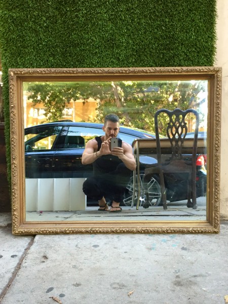 large gold framed mirror