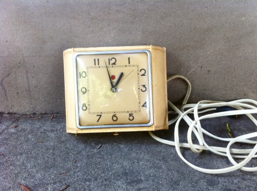 wall vintage yellowish clock