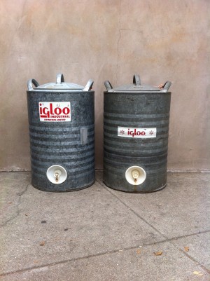 2 vintage igloo water coolers