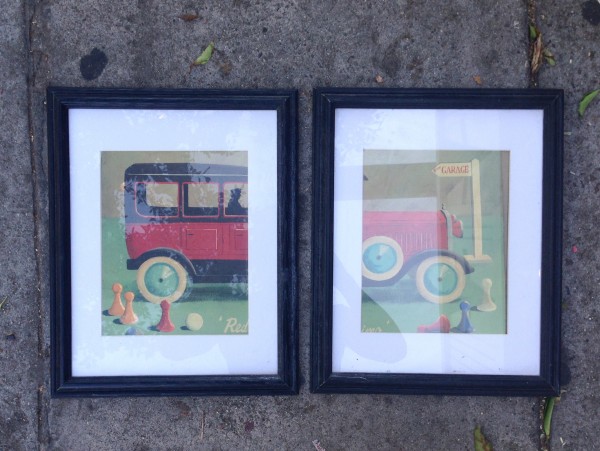 2-piece framed car picture