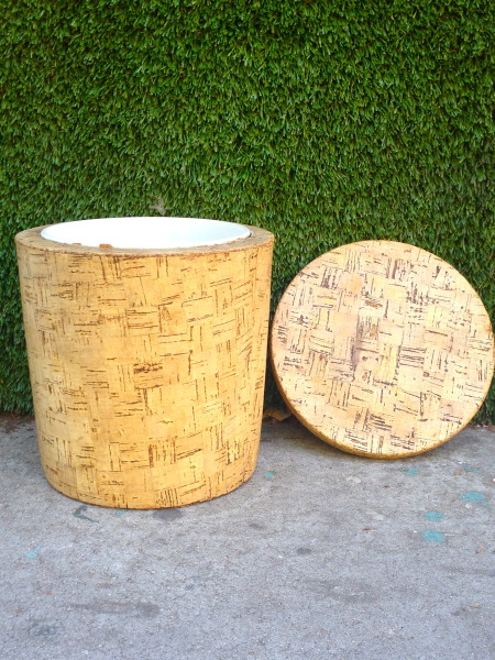 vintage cork bucket with lid