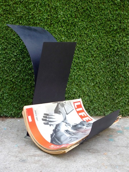 modern metal magazine rack