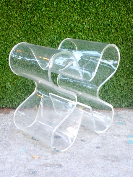 curvy lucite wine rack