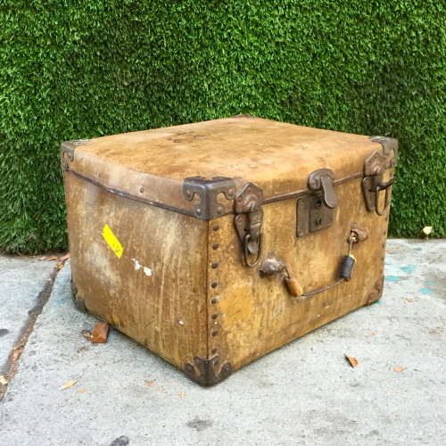 vintage square leather box