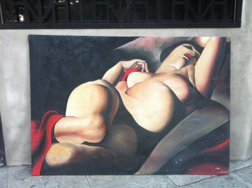 huge tamara lempika artwork (seen in the madonna