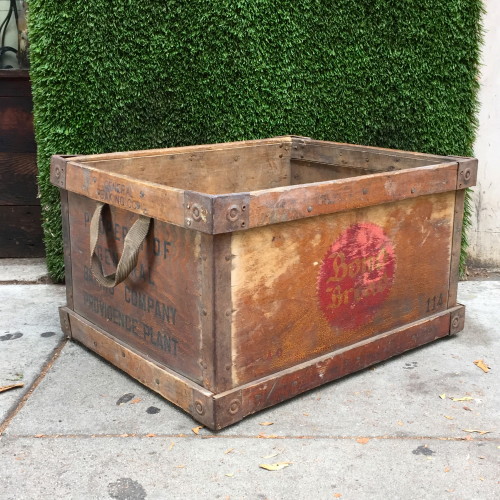 big wooden industrial crate