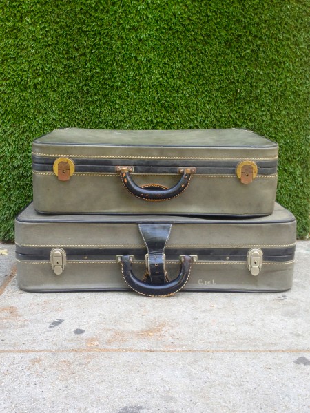 vintage grey suitcases