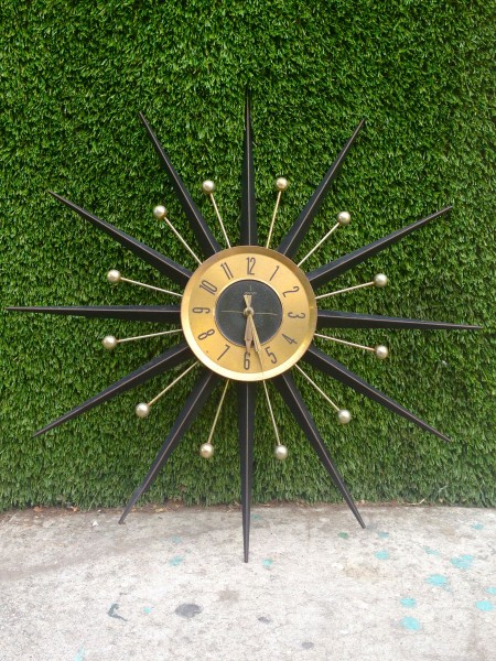 mid century start burst clock