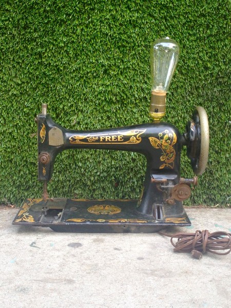 old sewing machine lamp