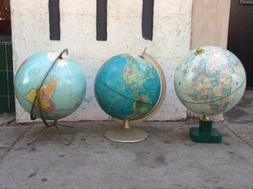 3 vintage globes