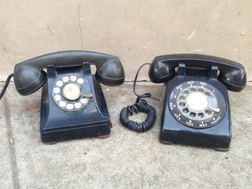 2 vintage telephones