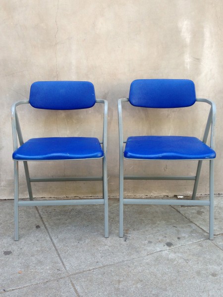 blue modern folding chairs