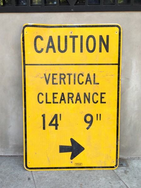 big yellow caution sign