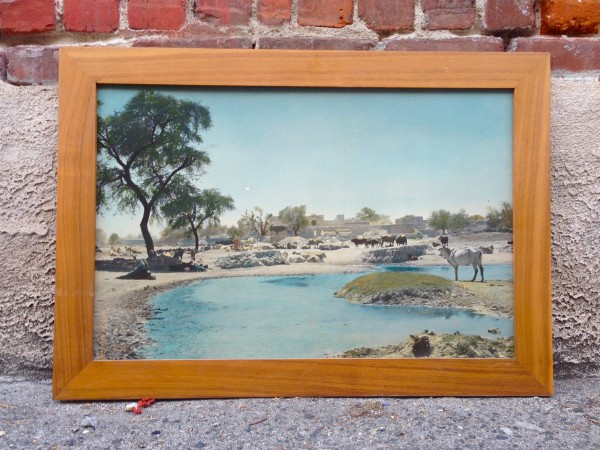 framed color-corrected photograph of pond